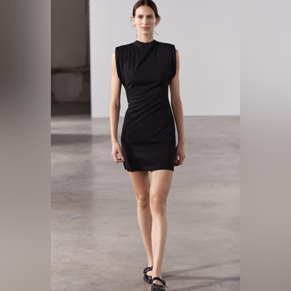 NWT ZARA SHOULDER PAD MINI DRESS ZW COLLECTION